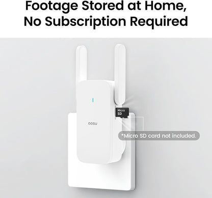 AOSU Doorbell Camera Wireless Outdoor, Battery-Powered Video Doorbell with Chime, 2K Resolution, Save Locally or to The Cloud, 2.4GHz WiFi, 180-Day Battery Life, Work with Alexa & Google Assistant