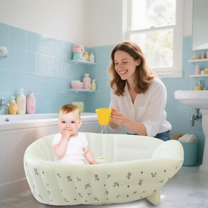 Baby Tubs - Inflatable Toddler Shower Tub | Adjustable Bathing Support Seat, Foldable Sitting Shower Bathtub for Camping Beach Travel Outdoor