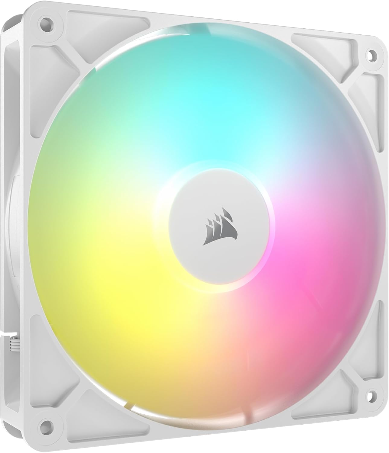 CORSAIR RS120 ARGB 120mm PWM Fan – Daisy-Chain Connection – Low-Noise – Magnetic Dome Bearing – Single Pack – White