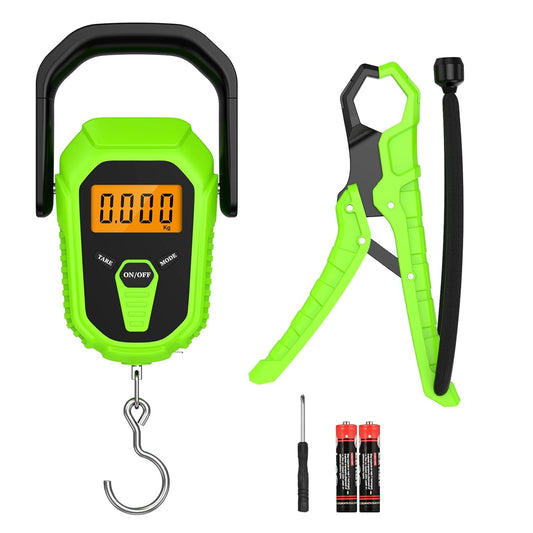 Ankilo Upgraded Fishing Scale, 110lb/50kg Digital Hanging Scale, High-Precision Sensor Fishing Scale with Lip Gripper, LCD Backlit Display, Tape Measure, Fish Weighing Scales for Outdoor Fishing