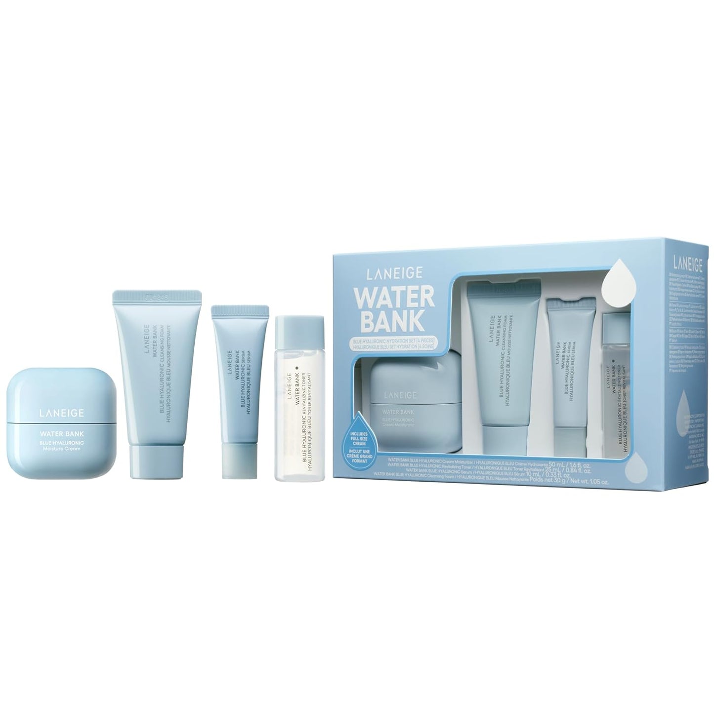 LANEIGE Water Bank Blue Hyaluronic Cream Moisturizer: Hydrating Korean Face Cream with Squalane & Ceramide for Skin Barrier Support, Dermatologist-Tested