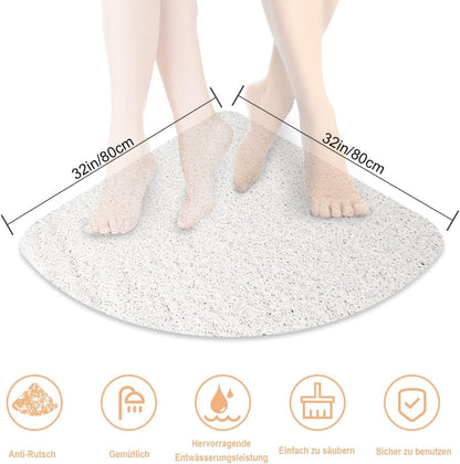 Square Shower Mat, Non Slip Bath Mat, Loofah Shower Stall Mats for Walk-in Shower, 32 x 32 Inches Shower Floor Mat with Drain, Bath Mats for Showers Bathroom, Tub, Seniors