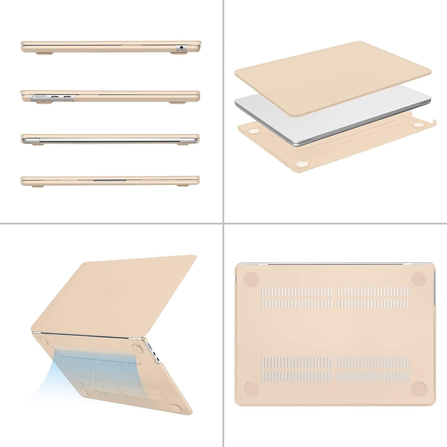 MOSISO Compatible with MacBook Air 13 inch Case 2025 2024 2023 2022 M4 A3240 M3 A3113 M2 A2681, Plastic Hard Shell&Keyboard Cover&Screen Film&Pouch for MacBook Air 13.6 inch Case, Crystal Clear