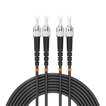 Buacoz 200 Meters LC to LC UPC Outdoor Armored Fiber Patch Cable, 9/125um Single Mode Duplex Fiber Optic Internet Cables, Jumper Optical Patch Cord, (200M/656ft), TPU Black