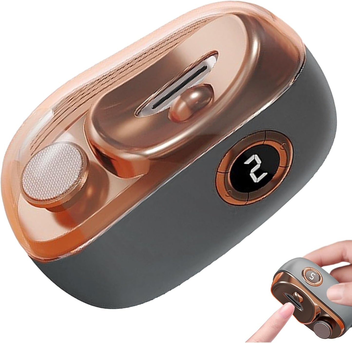 Electric Nail Clippers for Seniors - Automatic Nail Clipper | USB Rechargeable Fingernail Trimmer | LED Nail Clippers with 3-Speed Settings & Scraps Storage for Travel Home