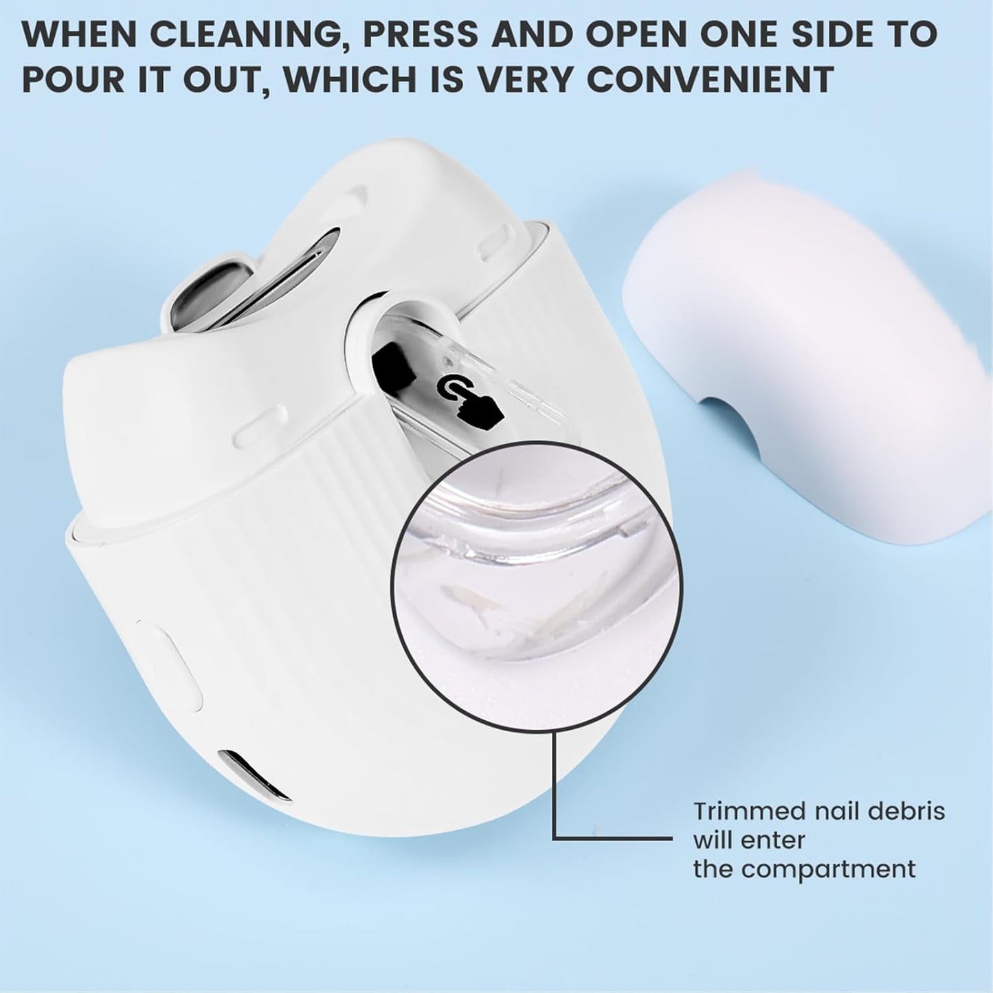 KTZCTPCA Electric Nail Clipper, Toenail and Fingernail Clippers, Nail Clipper Trimmer Baby Nail Polisher, Portable Nail Trimmer with Light & 2 Speeds for Babies,Children,Seniors,Adults (B)