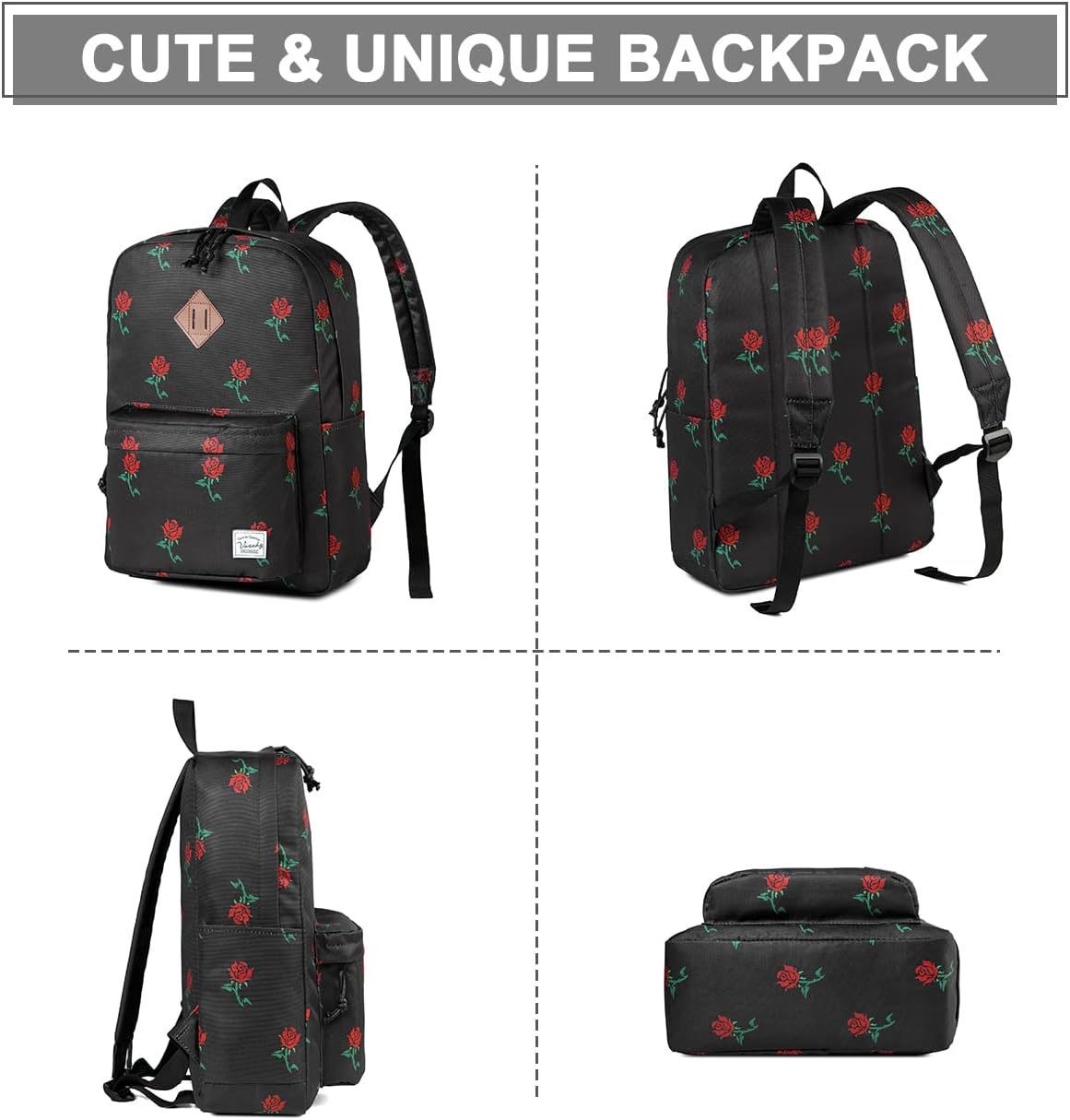 School Backpack for Kids, VASCHY Lightweight Water Resistant Casual Schoolbag Daypack for Men Women Teen Boys Girl Bookbag