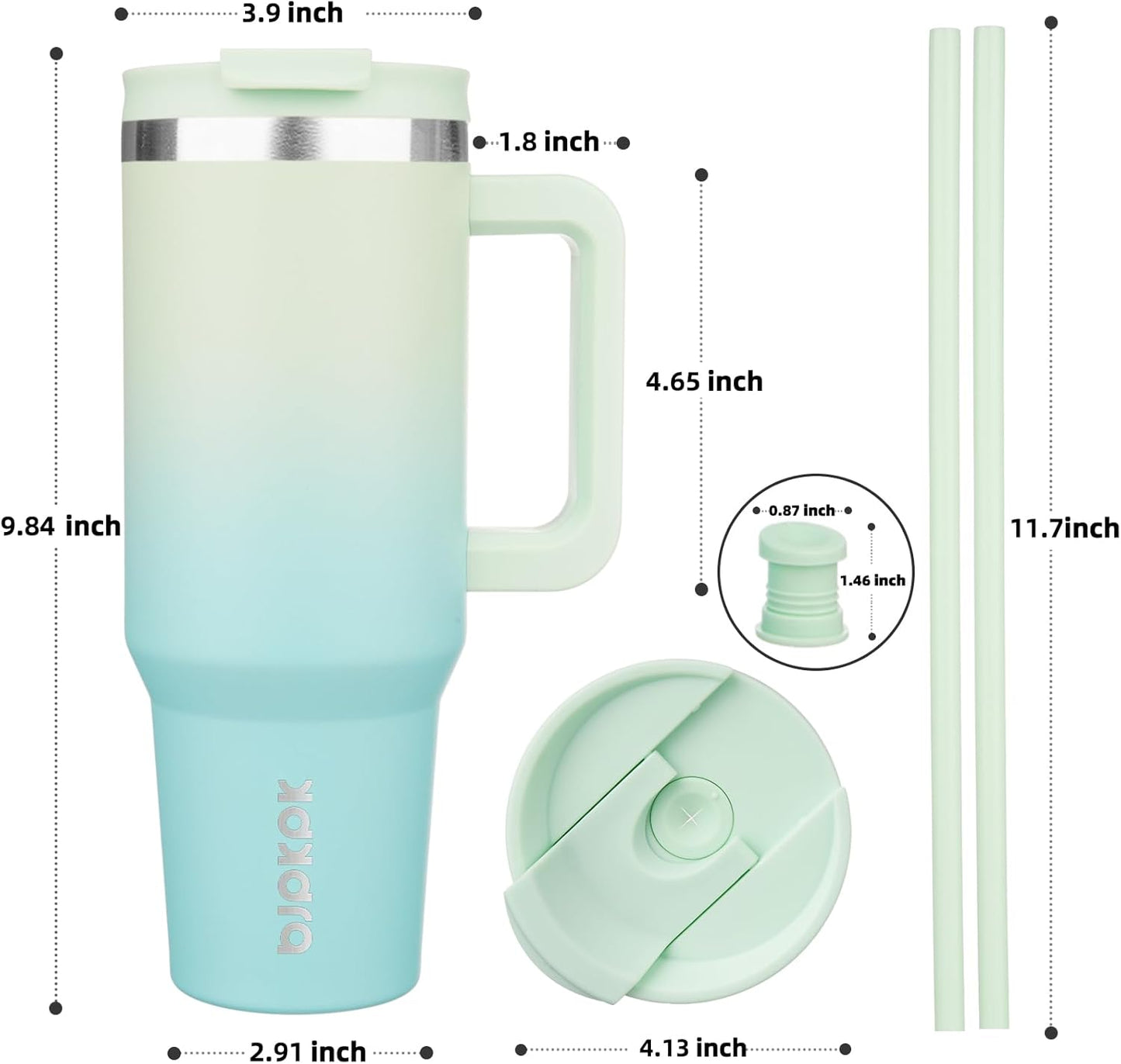 BJPKPK Tumbler with Handle and Straw 30oz Insulated Tumbler Cups with Lid Stainless Steel Travel Coffee Mug,Indigo Black