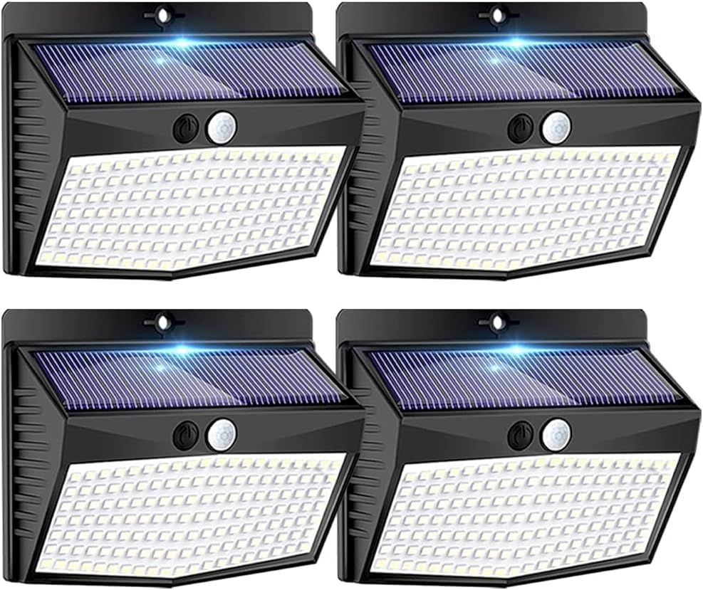 Solar Lights Outdoor, [ 8 Pack/138LED ] Solar Motion Sensor Light Outdoor with 3 Lighting Modes Wireless Waterproof Solar Wall Lights Solar Security Lights for Fence Yard Garden Deck Garage