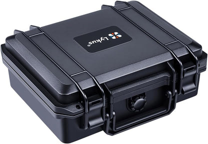 Lykus HC-2710 Portable Waterproof Hard Case with Foam, Camera Case with Customizable Fit Foam,Fit use of Drones,Camera, Equipments, Interior Size 27x16x8 cm