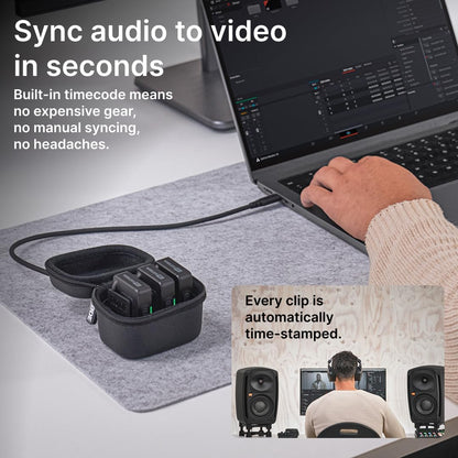 RODE Wireless PRO | Timecode, 32-bit Float On-board Recording, 2 Lavalier Microphones, Smart Charge Case, For Filmmaking and Content Creation