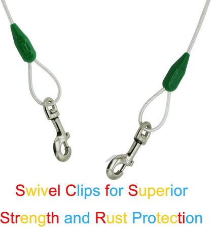 Petest 25ft Reflective Tie-Out Cable for Small Dogs Up to 35 Pounds