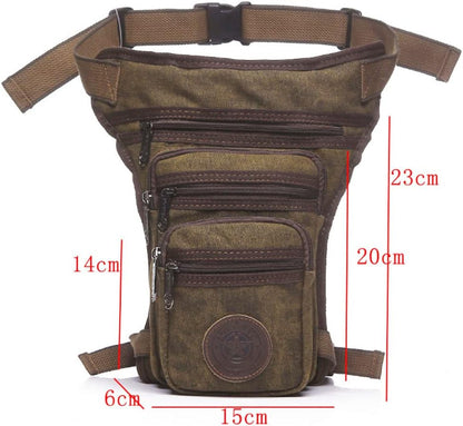 Motorcycle Drop Leg Bag Nylon Waist Pack for Men Women Travel Hiking Tactical Cycling Bike Ride Riding Crossbody Shoulder Fanny Pouch