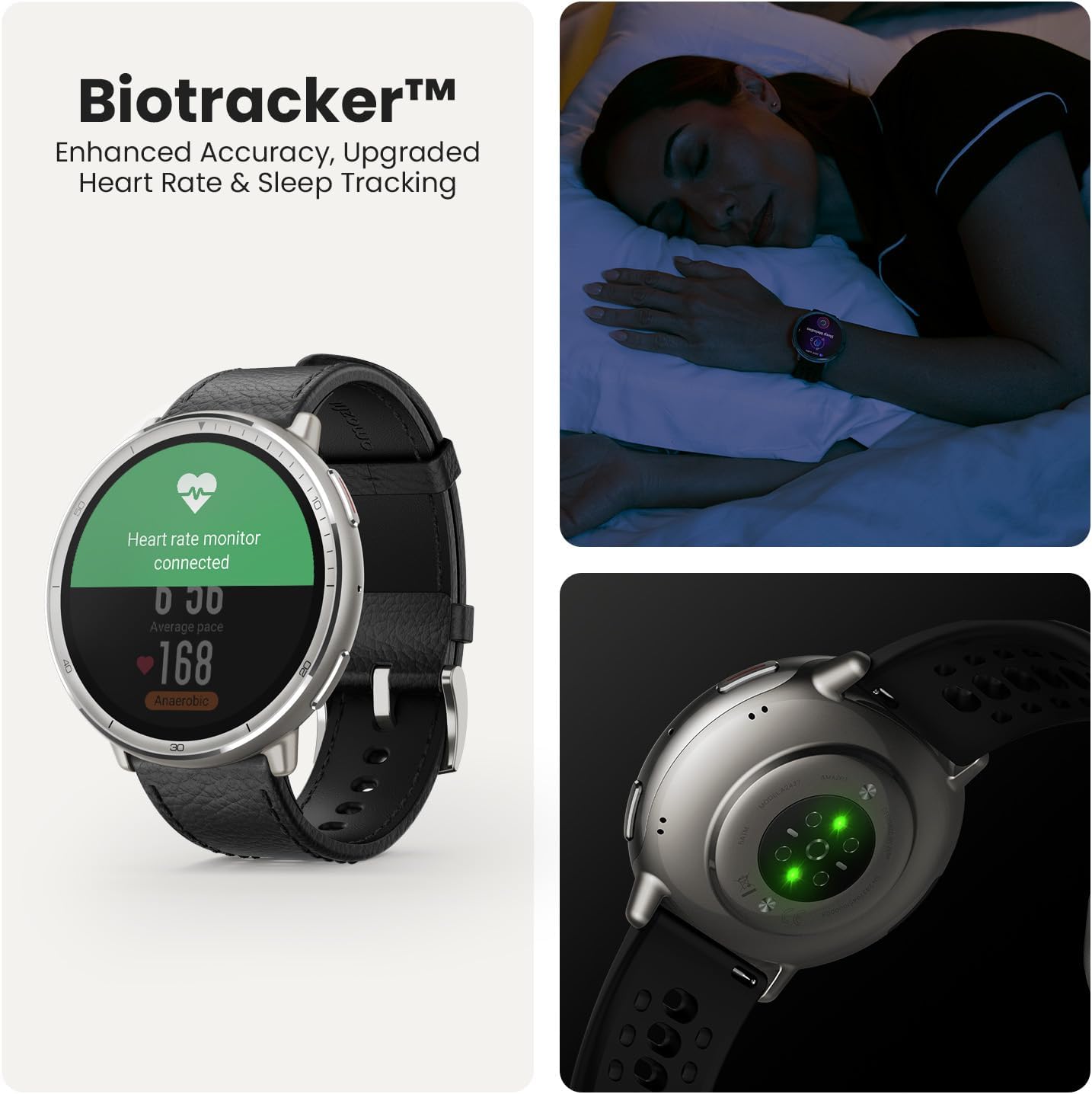 Amazfit Active 2 Smart Watch 1.75" AMOLED Display, Offline Maps with GPS, 10 Day Battery, 160+ Sport Modes, Water Resistant, Heart Rate & Sleep Fitness Tracker for Android & iPhone, Black Leather