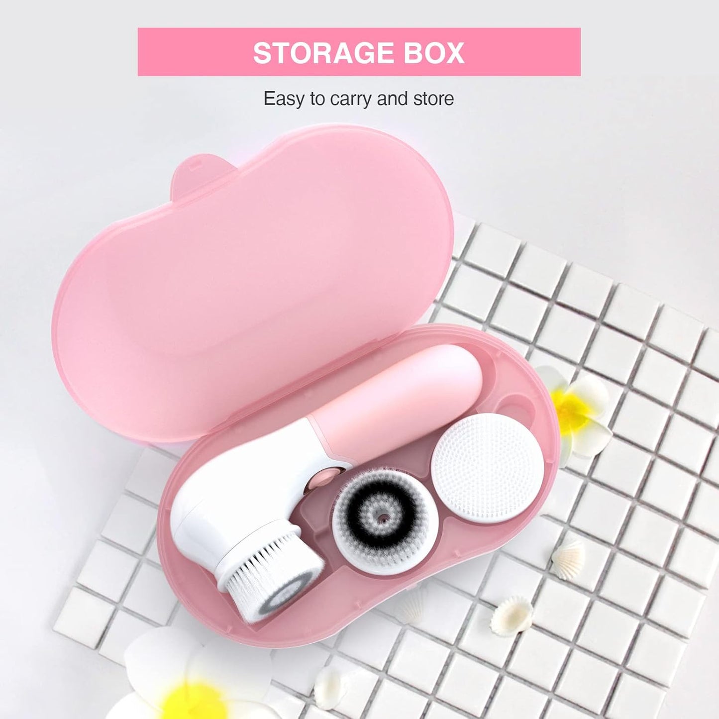 Facial Cleansing Brush Electric Facial Exfoliating Massage Brush with 3 Cleanser Heads and 2 Speeds Adjustable for Deep Cleaning, Removing Blackhead, Face Massaging