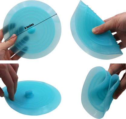 V-TOP Tub Stopper 2 Pack, 6 inches Large Silicone Drain Plug Hair Stopper Flat Suction Cover for Kitchen Bathroom Accessories and Laundry