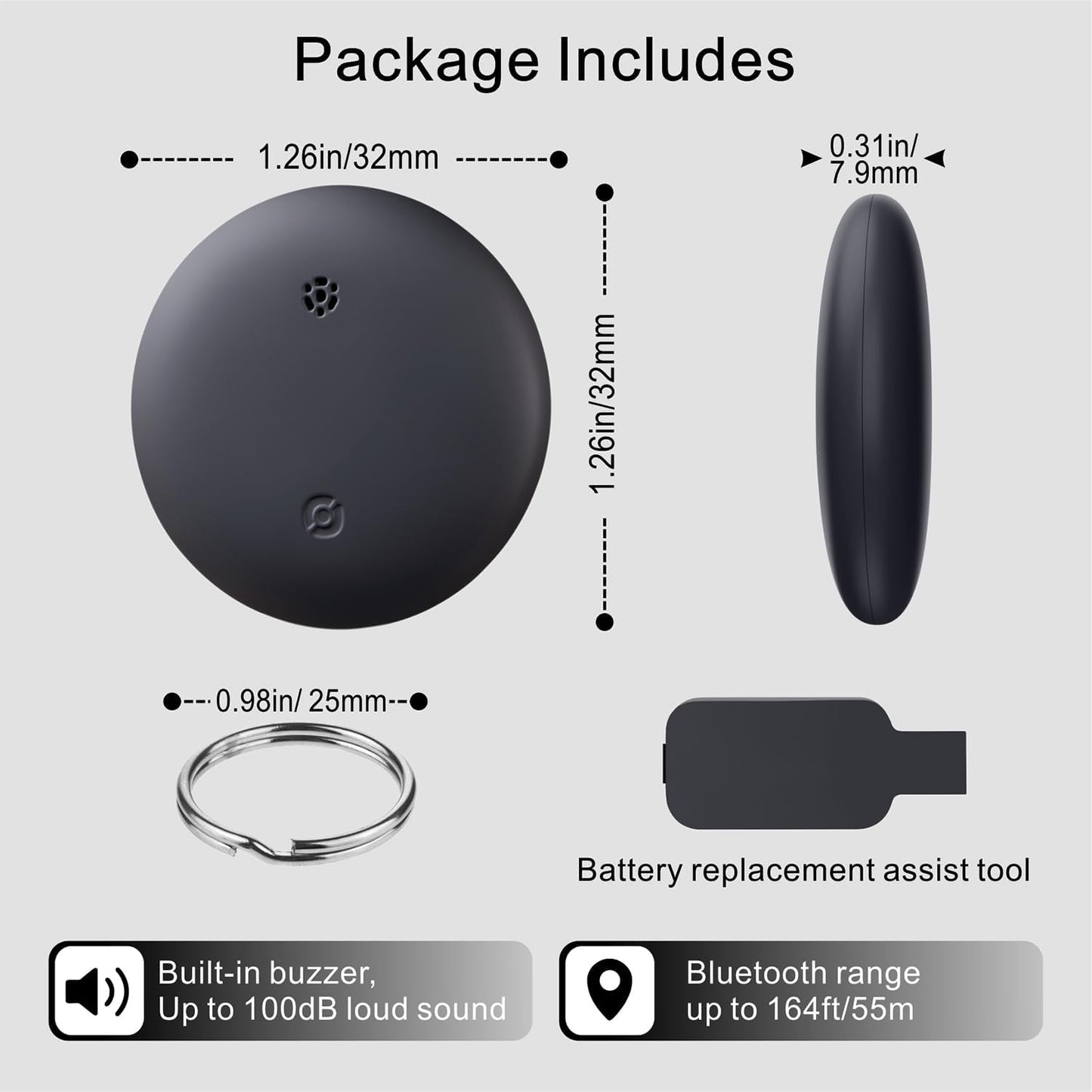 Bestray GPS Tracker Android, Air Smart Tag Compatible with Google Find My (Android Only), Key Finder for Keys, Luggage, Suitcase, Wallet, IP66 Waterproof, 4 Pack
