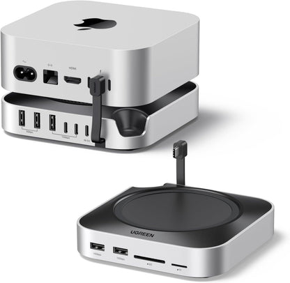 UGREEN Mac mini M4 Dock & Stand with NVMe SSD Enclosure, Docking Station with 3*USB A 3.2, 2*USB A 3.0, 2*USB C 3.2 10Gbps, SD/TF 170MB/s, USB C Hub Compatible with Mac mini M4 Pro