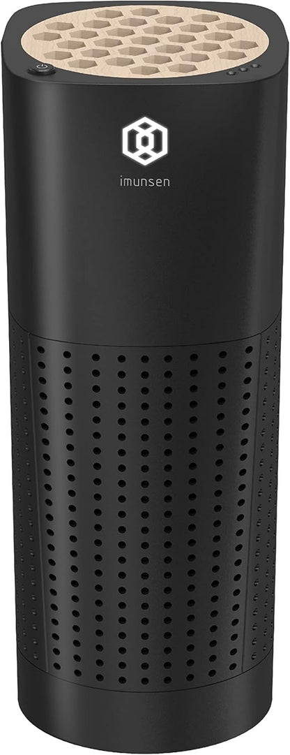 IMUNSEN M-003R True HEPA 13 Filter Air Purifier for Car, Desk, and Office with Carbon Deodorization Filter, 4-Stage Filtration, Smoke, Odors, Allergens, USB Port 5V, Made in Korea - Red - PuriLite