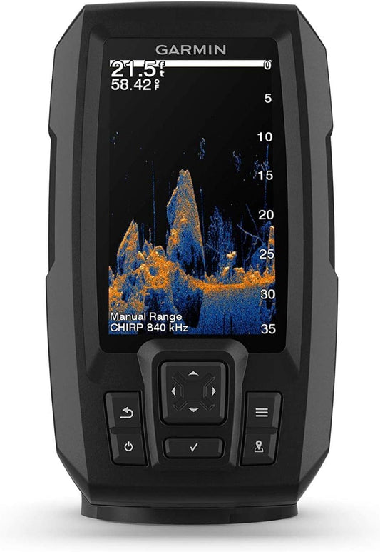 Garmin Striker Vivid 4cv, Easy-to-Use 4-inch Color Fishfinder and Sonar Transducer, Vivid Scanning Sonar Color Palettes (010-02550-00)