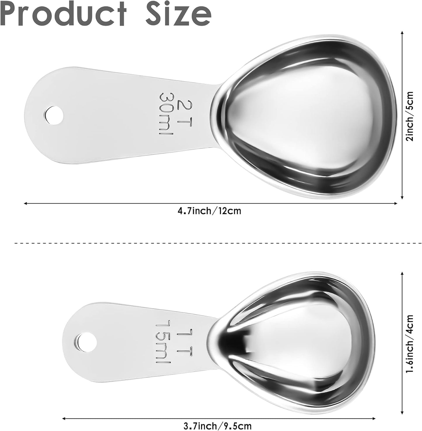 Smithcraft Measuring Cup Set of 8 Stainless Steel Measuring Cups18/8(304) Steel Material Heavy Duty 8 Measuring Cups and 1 Ring Set of 9