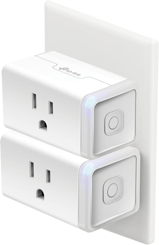 Kasa Smart Plug Mini by TP-Link (HS103P2) - Smart Home WiFi Outlet Works with Alexa, Echo and Google Home, No Hub Required, Remote Control, 2.4GHz WiFi Required, 15 Amp, UL Certified, 2-Pack, White