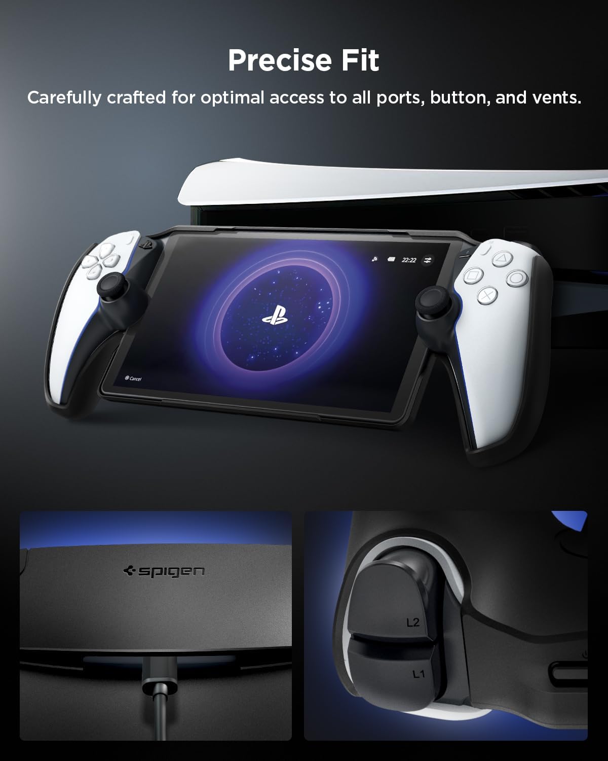 Spigen Thin Fit Designed for PlayStation Portal Remote Player Case - Black