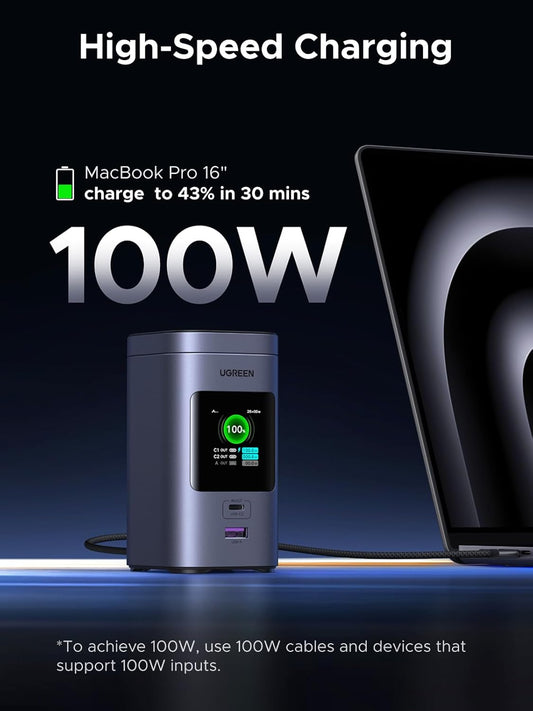 UGREEN Nexode Power Bank 20000mAh 145W Portable Charger, Qi2 Certified 15W Magsafe Compatible Wireless Fast Charging USB C Battery Pack for MacBook Pro/iPhone 16 Series/iPad air