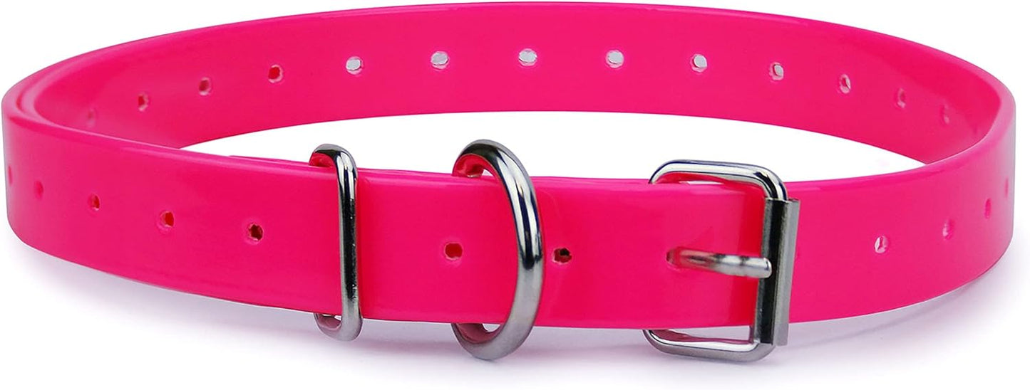 Orange Heavy-Duty 3/4" Waterproof and Odor Proof TPU Replacement Dog Collar Strap for Bark, Shock, Training and Electric Dog Fence Receiver Collars