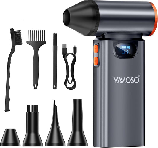 Electric Compressed Air Duster – Cordless 4-Speed Mini Blower with 8000mAh Battery, LED & LCD Display, High-Speed 180,000RPM for PC, Keyboard, Car, Home, and Outdoor Cleaning