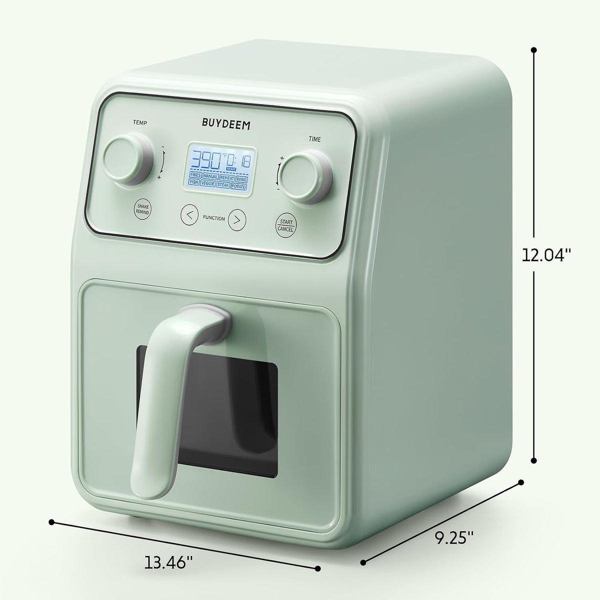 BUYDEEM F51 Air Fryer, Visible Window, One-Touch Control with LCD Display