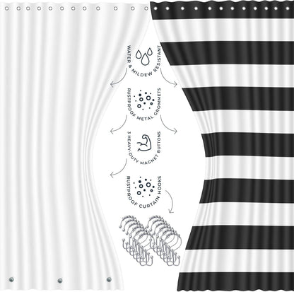 Clara Clark Bathroom Set - Gray Bathroom Accessories Set, Bathroom Sets with Shower Curtain and Rugs, 23PC Shower Curtain Set with Liner, Soap Dispenser, Soap Dish, Toilet Brush Holder, and Trash Can