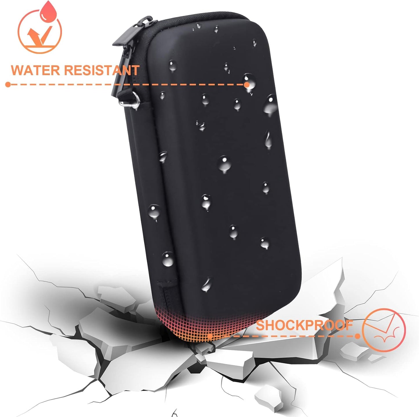 BOVKE Travel Case for RoamWiFi 4G LTE Mobile Hotspot Router, Worldwide Portable High Speed Hotspot, RoamWiFi Pocket Hotspot Holder with Mesh Pocket for Charging Cables, Black