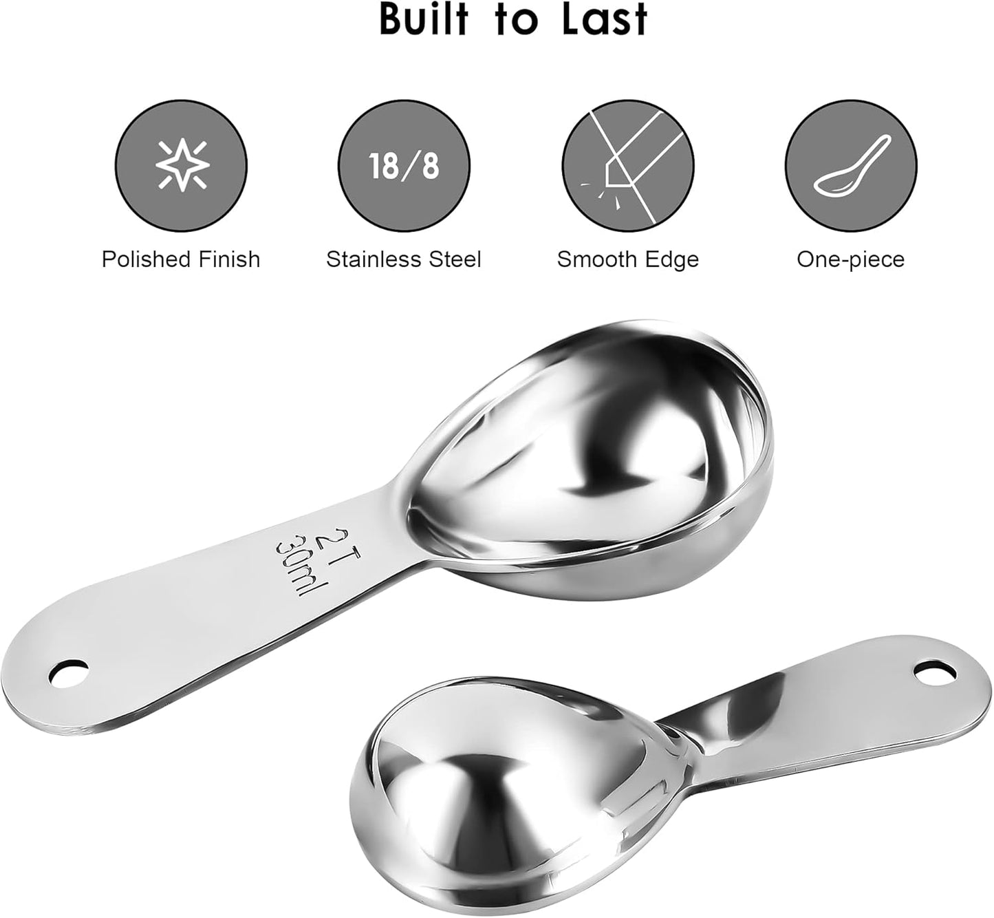 Smithcraft Measuring Cup Set of 8 Stainless Steel Measuring Cups18/8(304) Steel Material Heavy Duty 8 Measuring Cups and 1 Ring Set of 9