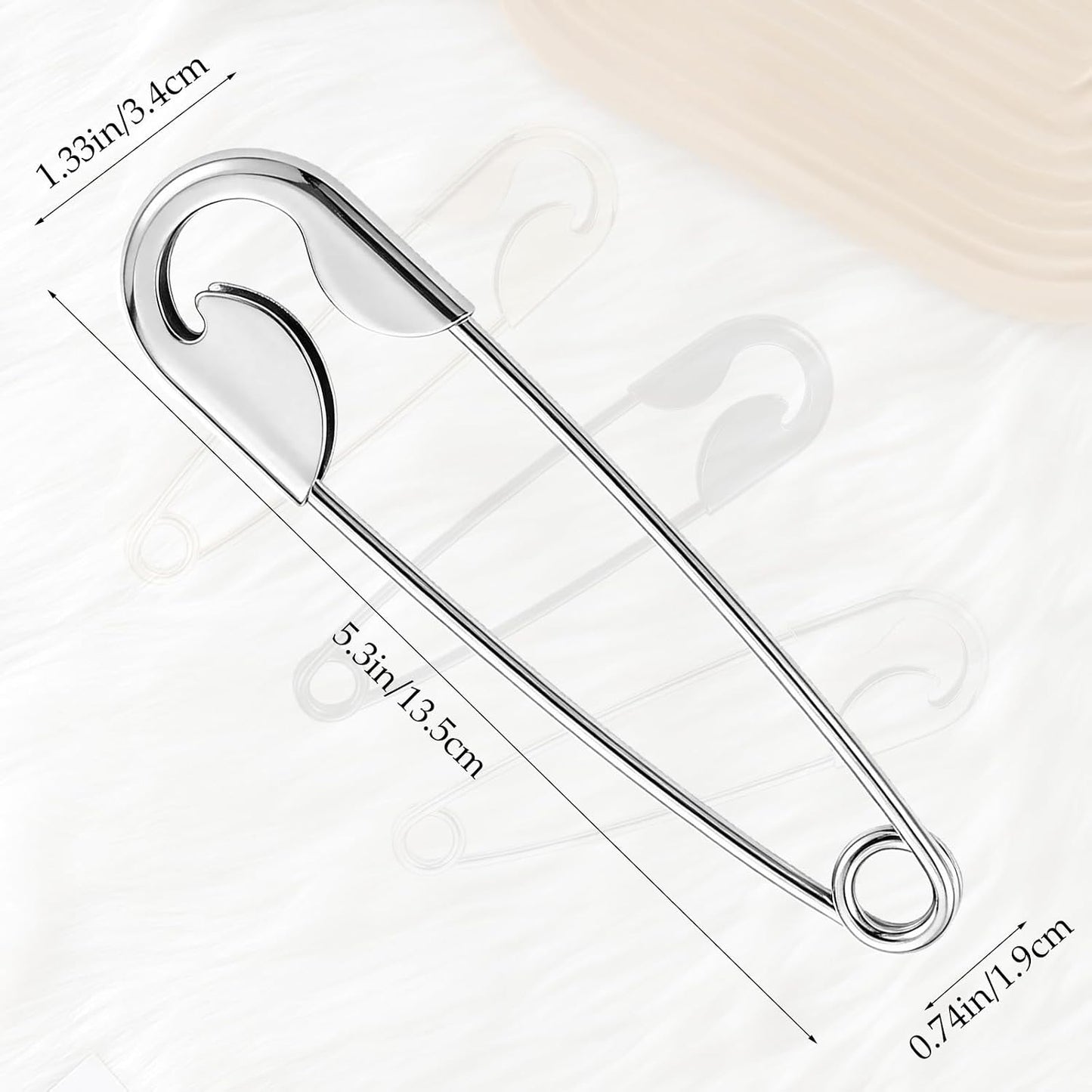 3PCS Oversized Safety Pin Hair Clips for Women Thick Hair - Large Metal French Hair Pin, Strong Hold Statement Hair Styling Accessories for Bun Updo Twist Goth Looks