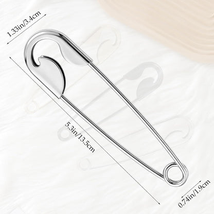3PCS Oversized Safety Pin Hair Clips for Women Thick Hair - Large Metal French Hair Pin, Strong Hold Statement Hair Styling Accessories for Bun Updo Twist Goth Looks