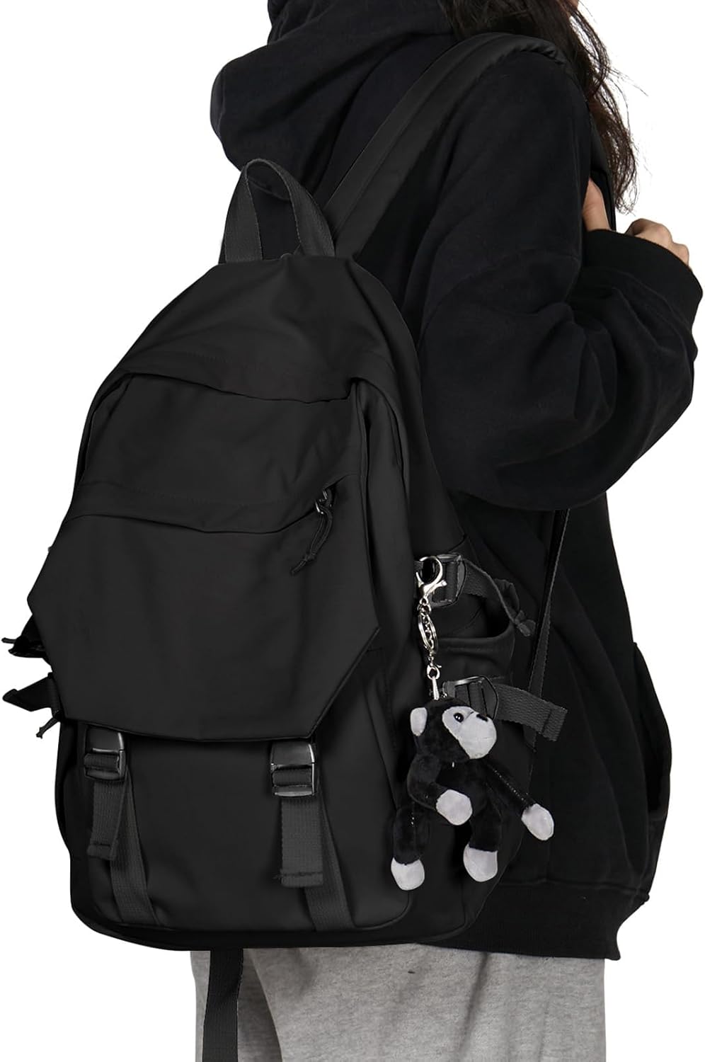 School Backpack for Women Men College High School Bags for Boys Girls Casual Daypack Laptop Backpack Waterproof Black Bookbag Travel Rucksack