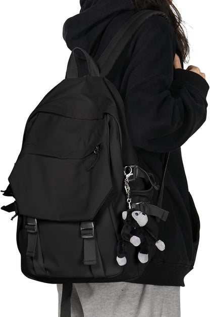 School Backpack for Women Men College High School Bags for Boys Girls Casual Daypack Laptop Backpack Waterproof Black Bookbag Travel Rucksack