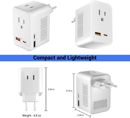 SARQW Travel Converter Adapter Voltage Converter That Steps Down 220 Volts to 110 Volts for use in Over 200 Countries,Including The U.S., U.K., Europe, and Australia - PuriLite
