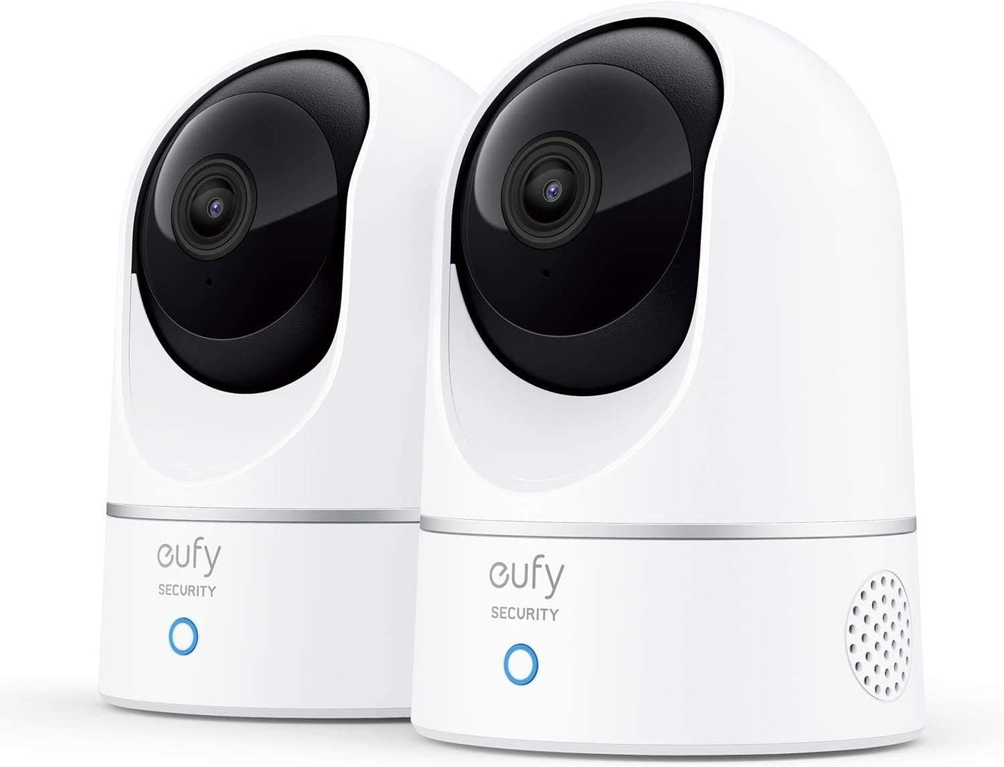 eufy Security Kit de 2 caméras d'intérieur E220 2K, caméra de sécurité intérieure panoramique et inclinable, caméra à brancher avec Wi-Fi, IA humaine et animale, compatibilité avec assistant vocal
