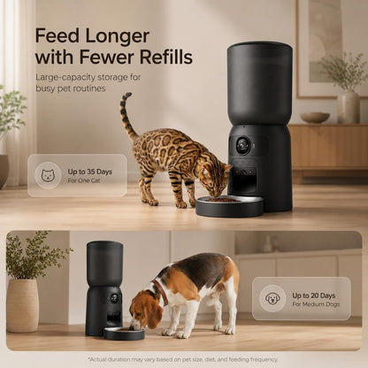 Automatic Cat Feeder with Camera, 2K WiFi App-Controlled Pet Feeder