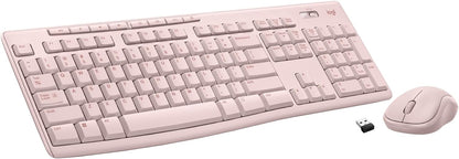 Logitech MK295 Wireless Mouse & Keyboard Combo with SilentTouch Technology, Full Numpad, Advanced Optical Tracking, Lag-Free Wireless, 90% Less Noise - Off - White