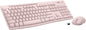 Logitech MK270 Wireless Keyboard and Mouse Combo for Windows, 2.4 GHz Wireless, Compact Mouse, 8 Multimedia and Shortcut Keys, 2-Year Battery Life, for PC, Laptop - Rose