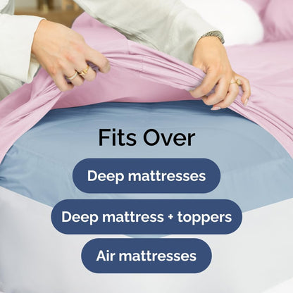 Extra Deep Queen Sheet Set - 6 Piece Breathable & Cooling Sheets - Hotel Luxury Bed Sheets Set - Easy & Secure Fit - Soft, Wrinkle Free & Comfy Sheets Set - White Sheet Set w/Extra Deep Pockets