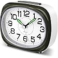 Lafocuse 4 Inch Silent Alarm Clock, Analog Alarm Clocks Non Ticking for Bedrooms Bedside Desk Table with Night Light and Snooze Function
