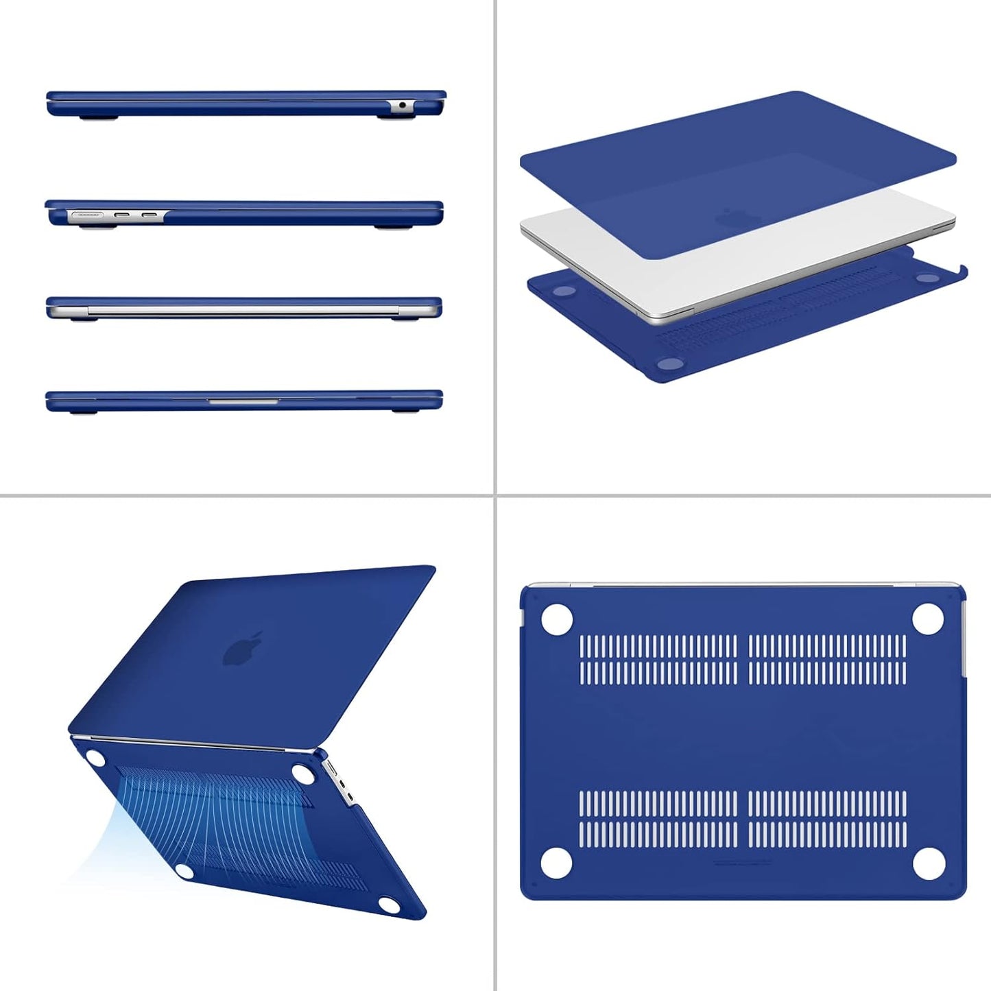 MOSISO Compatible with MacBook Air 13 inch Case 2025 2024 2023 2022 M4 A3240 M3 A3113 M2 A2681, Plastic Hard Shell&Keyboard Cover&Screen Film&Pouch for MacBook Air 13.6 inch Case, Crystal Clear