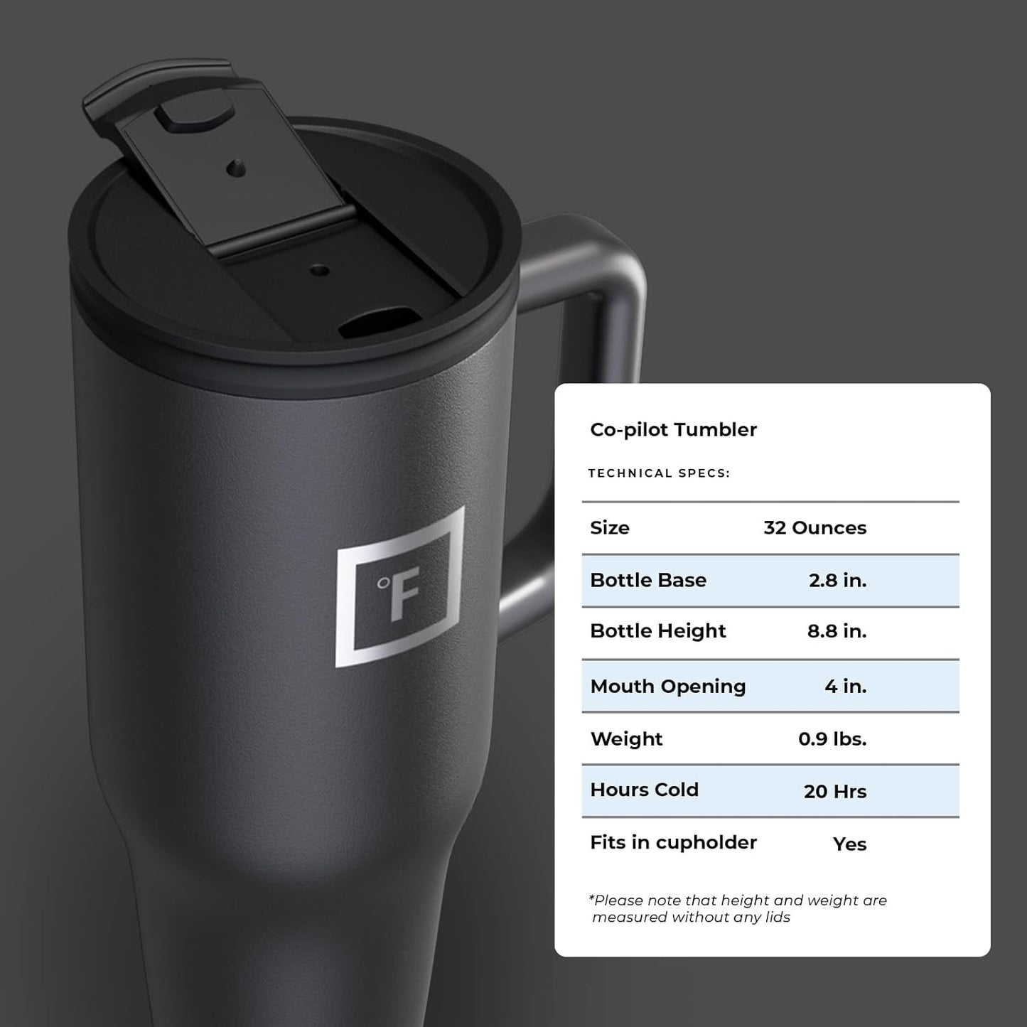 Insulated Tumbler with Straw Lid & Handle - 32oz (2 Lids) - Vacuum Leakproof Double Walled Stainless Steel Travel Mug Cup for Coffee Tea Water Hold Cold Iced Drinks - Fits Car Cup Holder