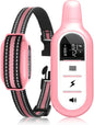 Peture Shock Collar with Remote -Long Range Control Training Collar for Dogs Rechargeable IPX7 Waterproof Dog Training Collar for Large Medium Small Dogs 3 Chanal (Pink)