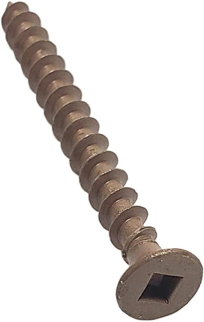 #8 x 3" Deck Screws | Square Drive | Bugle Head | Brown Ruspert | 100pcs Box