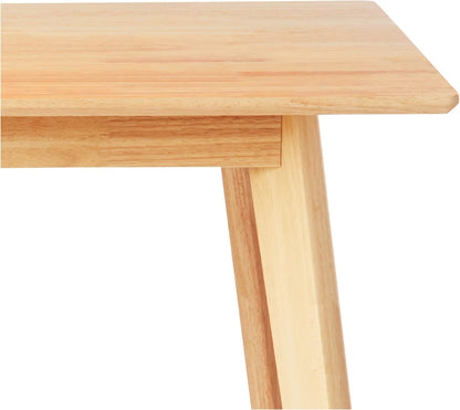 Amazon Basics FSC Certified Solid Wood Kitchen Rectangular Dining Table, Natural Wood, 74.93 cm D x 119.89 cm W x 74.93 cm H